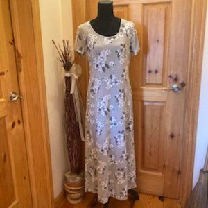 Clientele short sleeved floral grey maxi dress